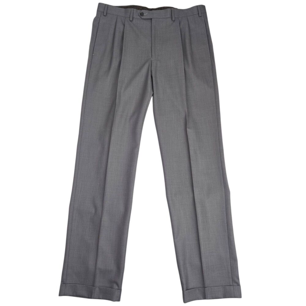 Lauren Ralph Lauren Mens 36x34 Gray Pleated Cuffed Dress Pants NWT Straight Leg